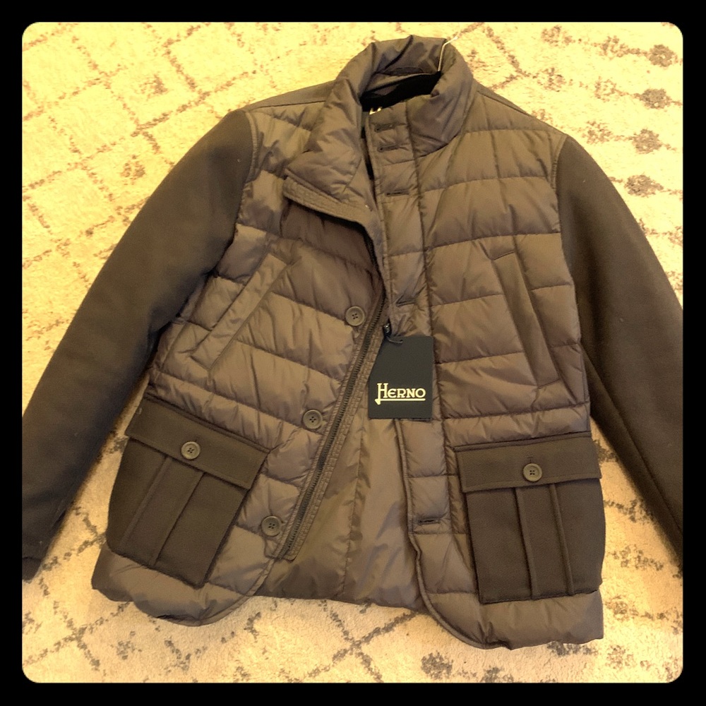 Men’s Herno down mixed media quilted Jacket